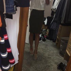 Olive green pencil skirt!
